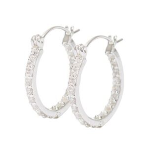 Crystal Haze Mini Serena Silver Hoops